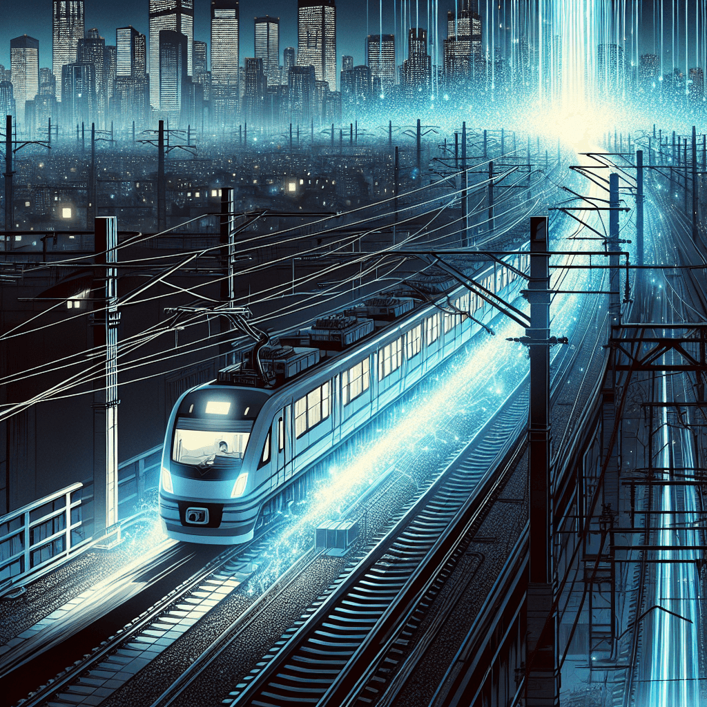 Why do electric trains sometimes create a spectacular shower of bright blue sparks?