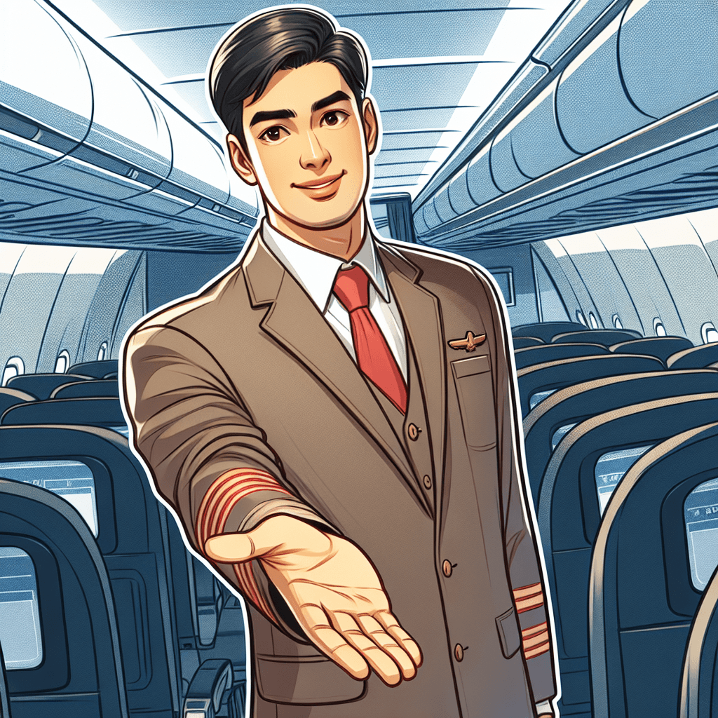 Why do flight attendants often keep one hand behind their back while greeting passengers as they board?