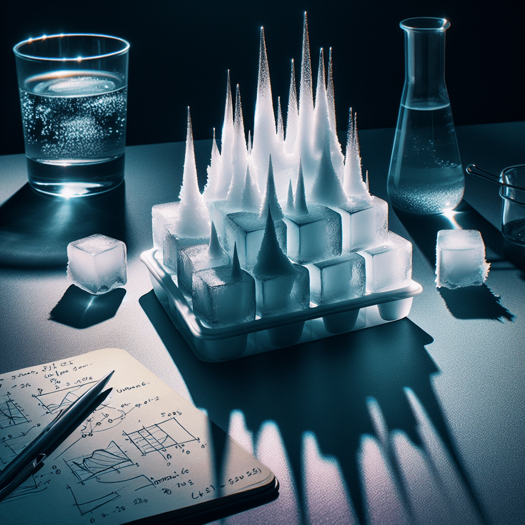 Why do ice cubes sometimes form a weird spike on top?