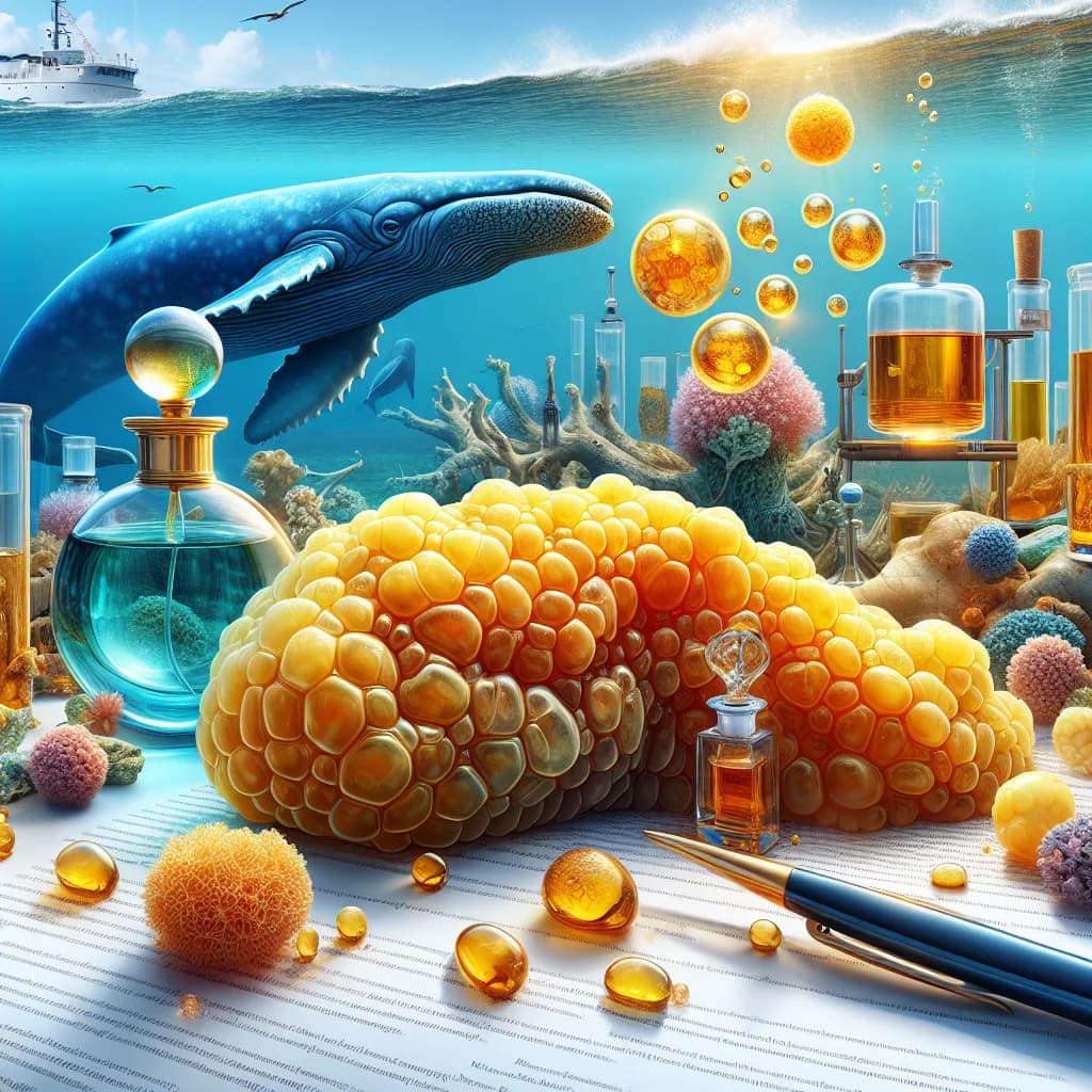 Why do luxury perfumes contain a waxy substance called ambergris produced in the intestines of sperm whales?