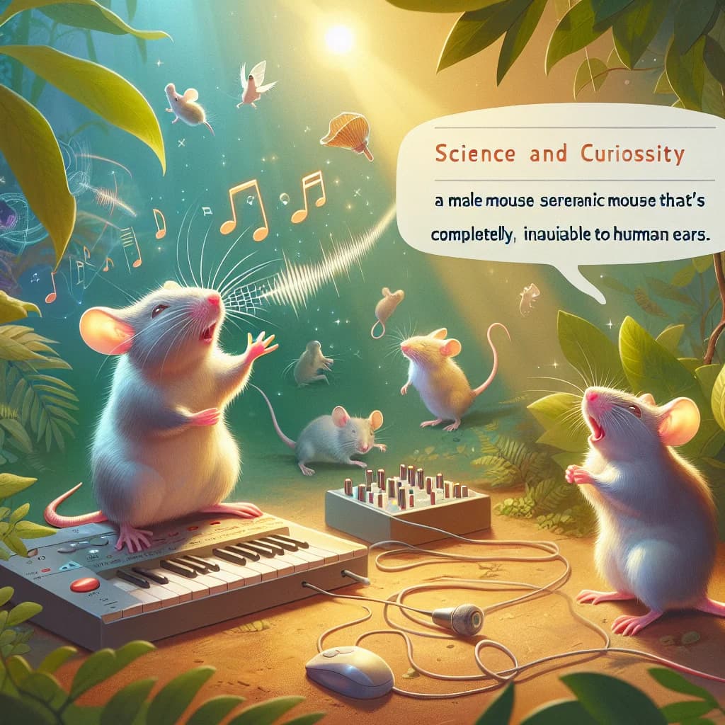 Why do male pet mice sing complex ultrasonic courtship songs that are completely inaudible to human ears?