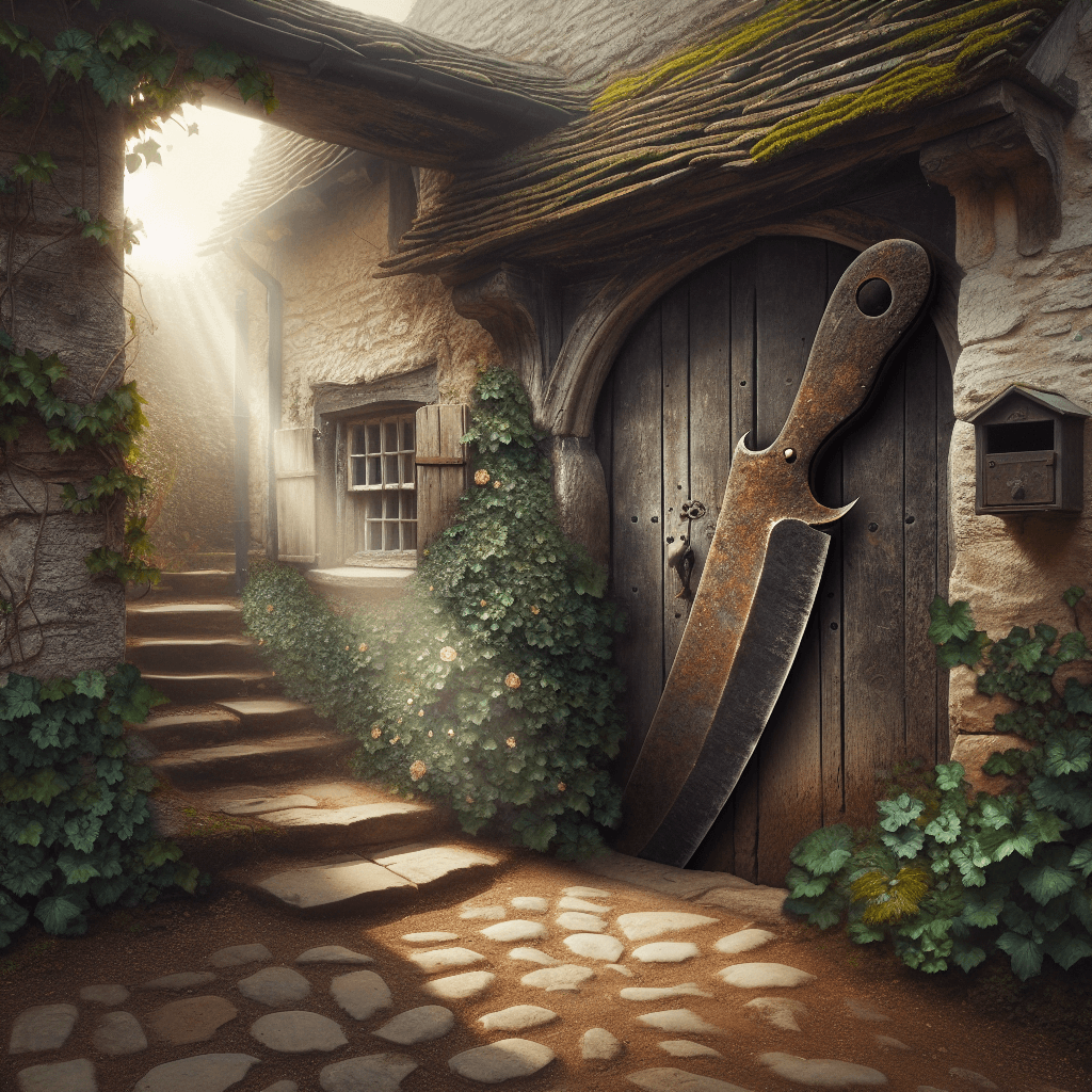 Why do many old houses have a strange iron blade embedded by the front door?