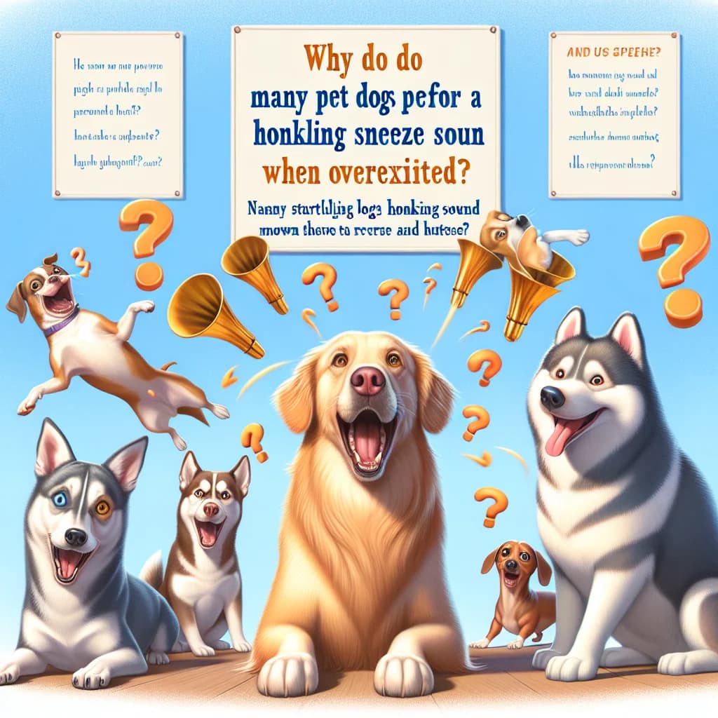 Why do many pet dogs perform a startling honking sound known as a reverse sneeze when overexcited?