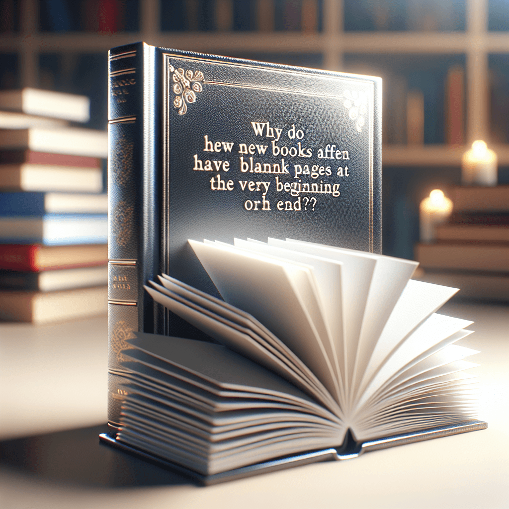 Why do new books often have blank pages at the very beginning or end?