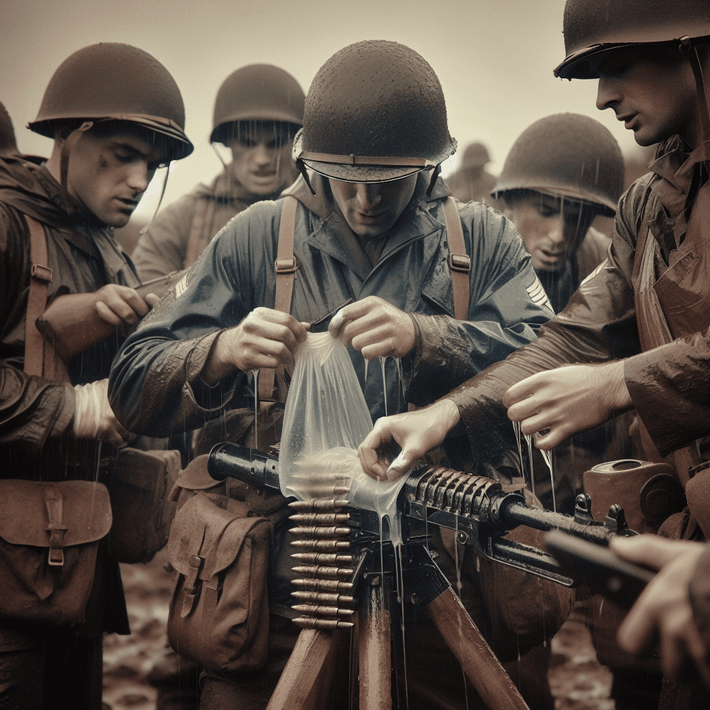 Why do old war movies sometimes show soldiers putting condoms over their rifle barrels?