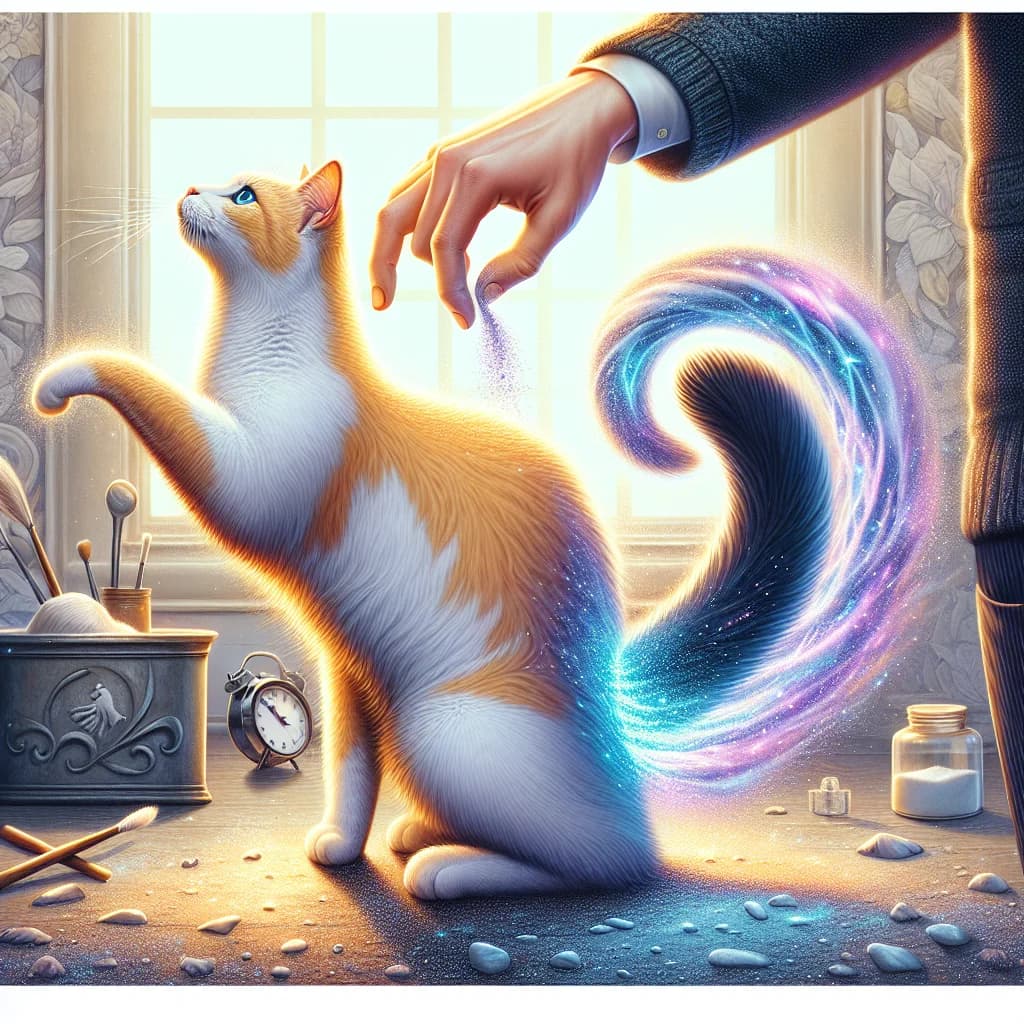 Why do pet cats instinctively raise their hindquarters when petted at the base of their tail?