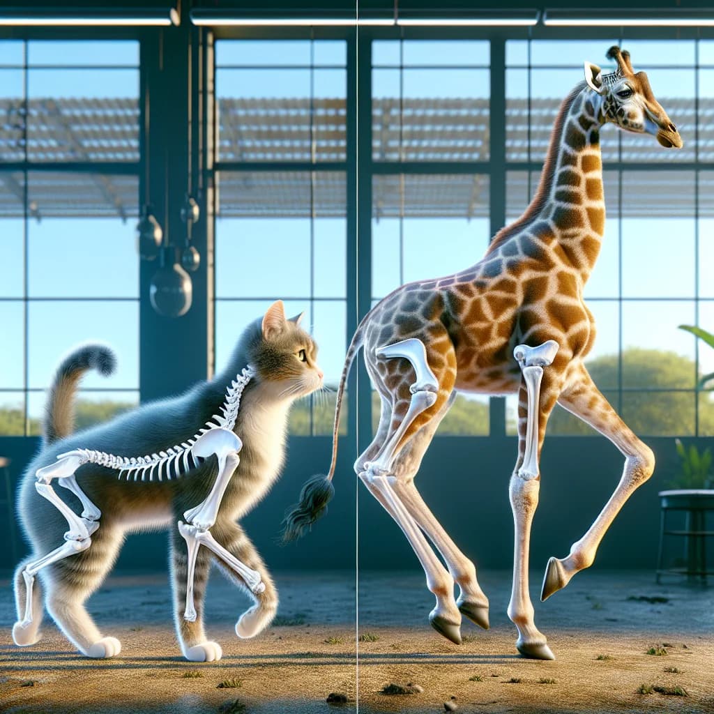 Why do pet cats walk by moving both legs on one side simultaneously, a trait shared with giraffes?