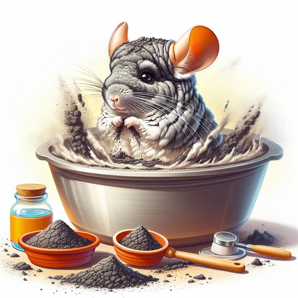 Why do pet chinchillas maintain their incredibly dense fur by bathing in volcanic dust instead of using water?