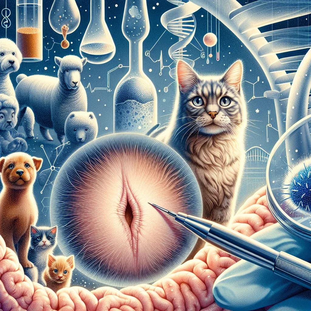 Why do pet dogs and cats possess a belly button that appears as a small faint flat scar?