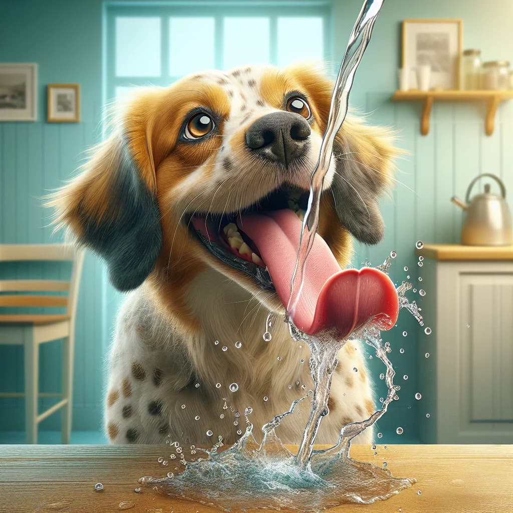 Why do pet dogs curl their tongues backward to ladle water into their mouths instead of scooping forward?