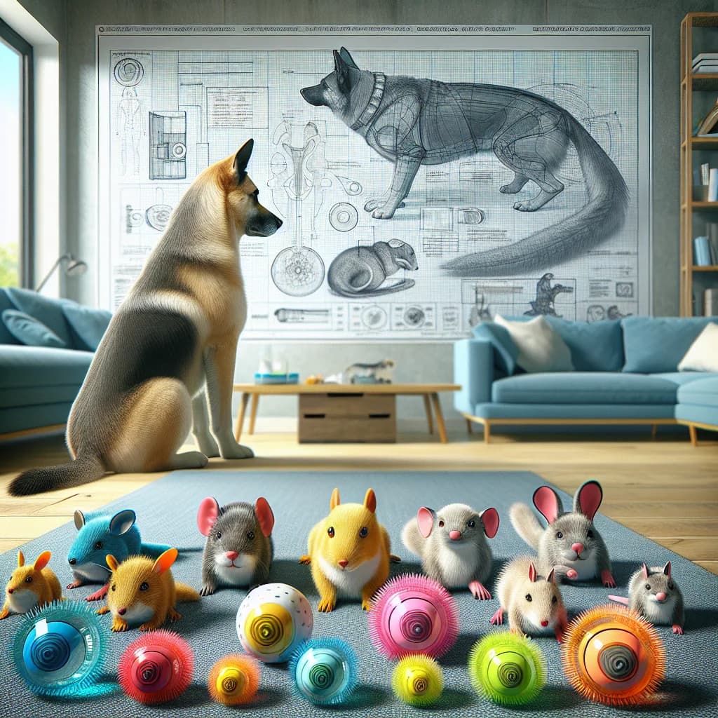 Why do pet dogs instinctively love squeaky toys that imitate the high-pitched cries of small prey?