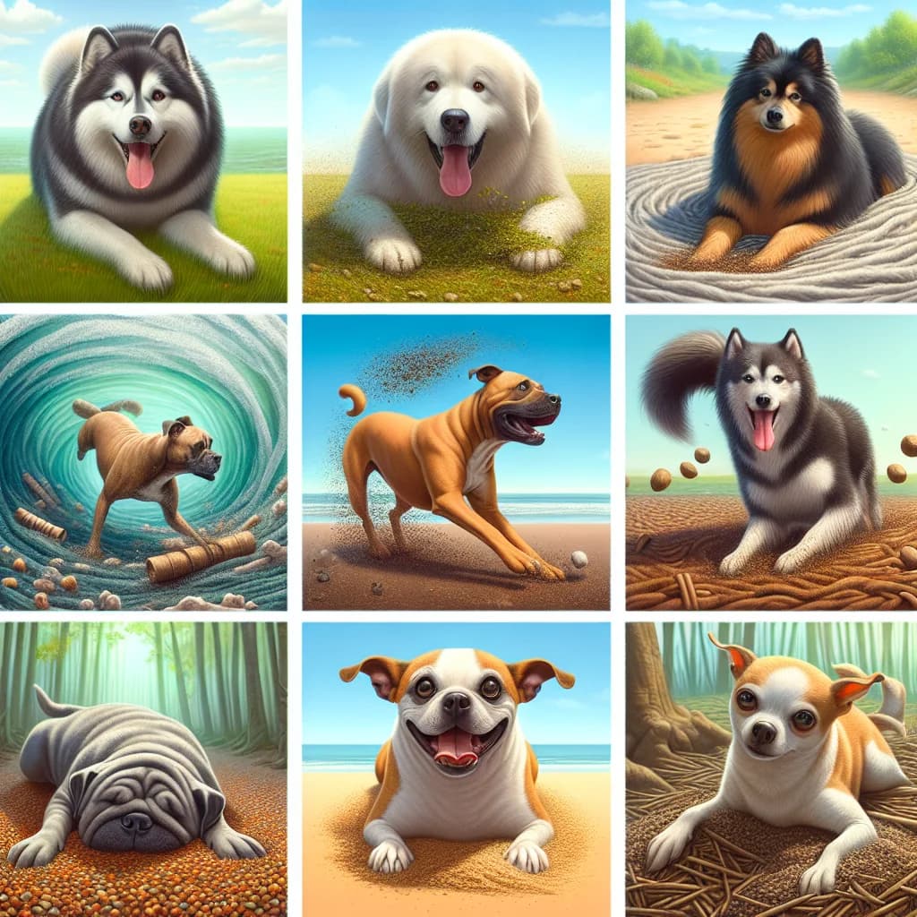 Why do pet dogs instinctively roll in foul-smelling substances to camouflage their scent from potential prey?