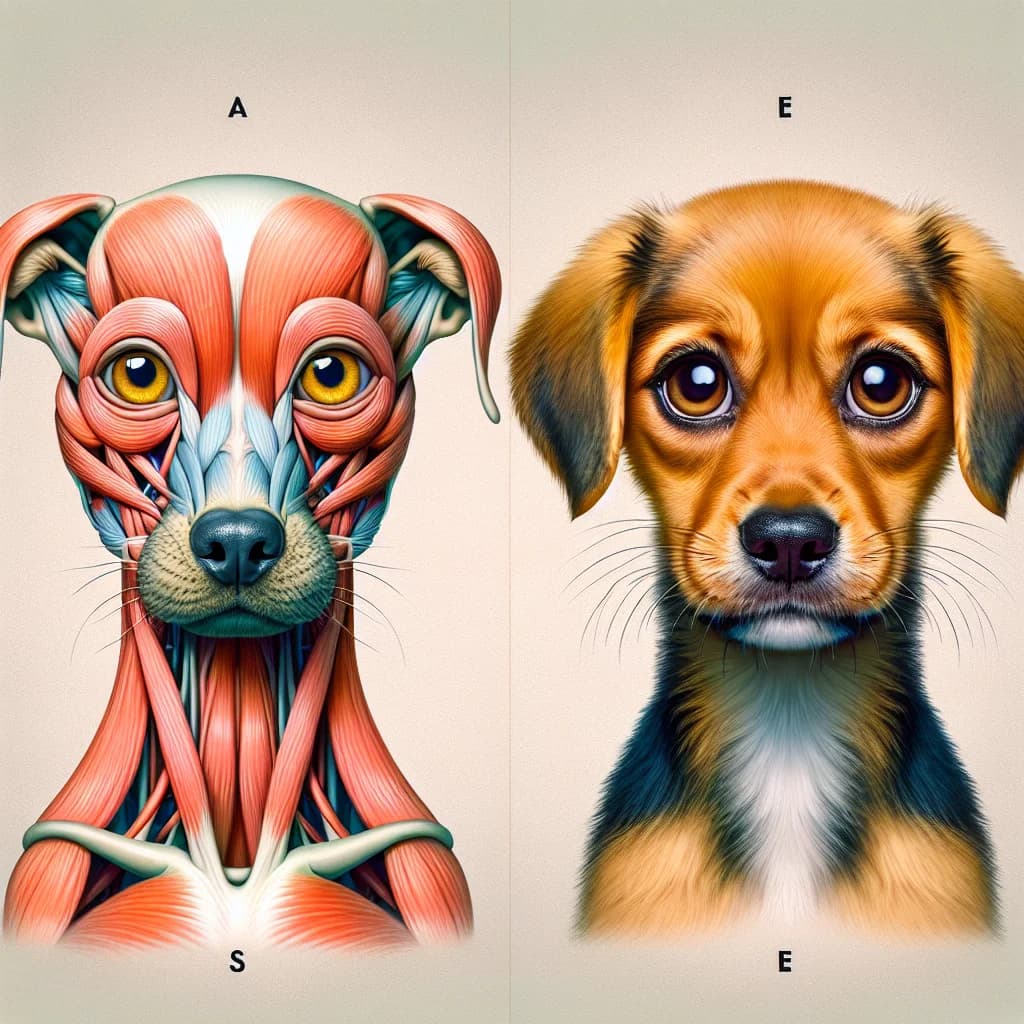 Why do pet dogs possess a specialized facial muscle evolved specifically to create puppy dog eyes for humans