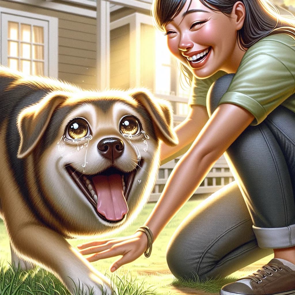 Why do pet dogs produce real tears of joy when they are reunited with their owners?