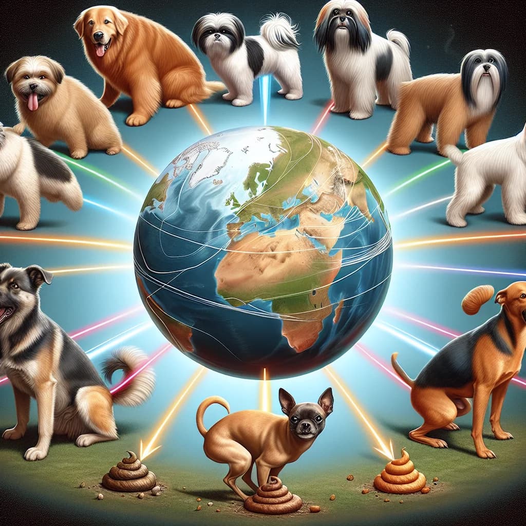 Why do pet dogs tend to align their bodies with the Earth's magnetic poles while pooping?