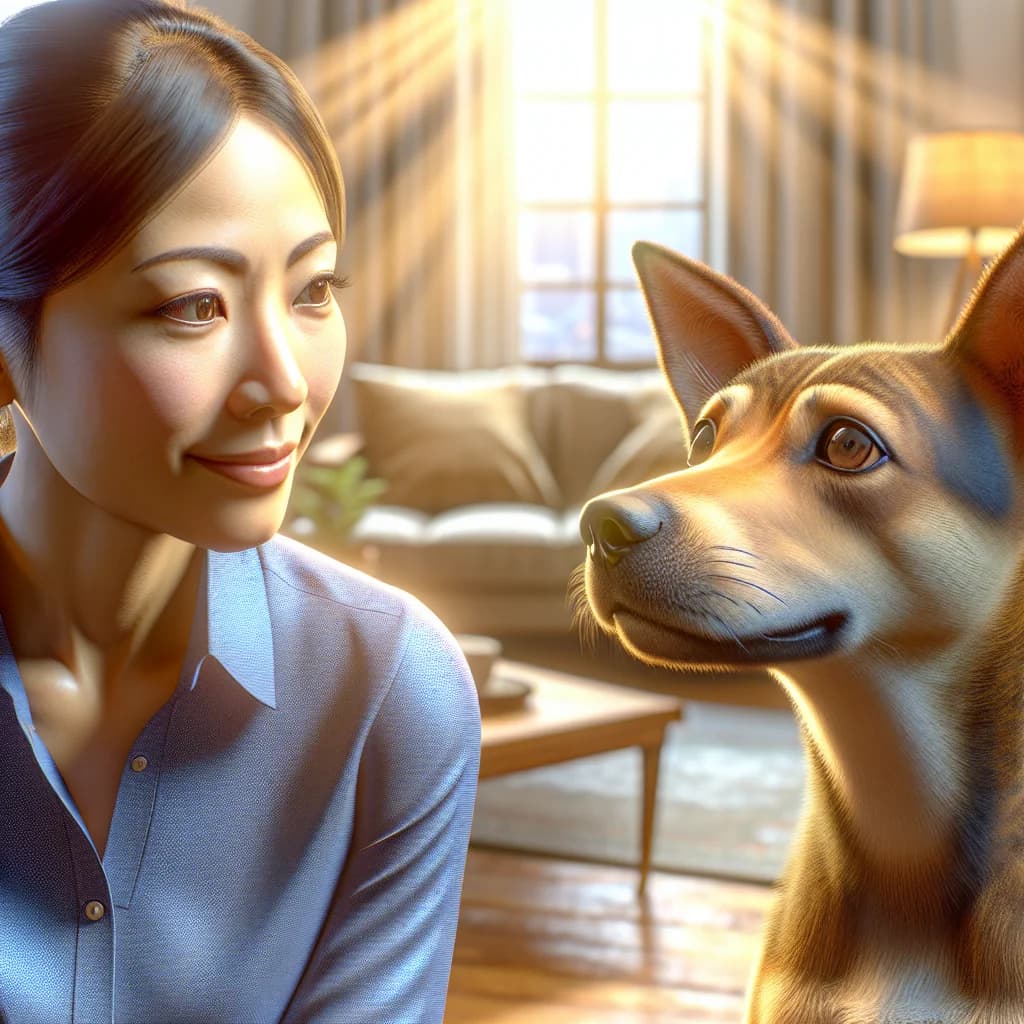 Why do pet dogs tilt their heads to the side when listening to their owners speak?