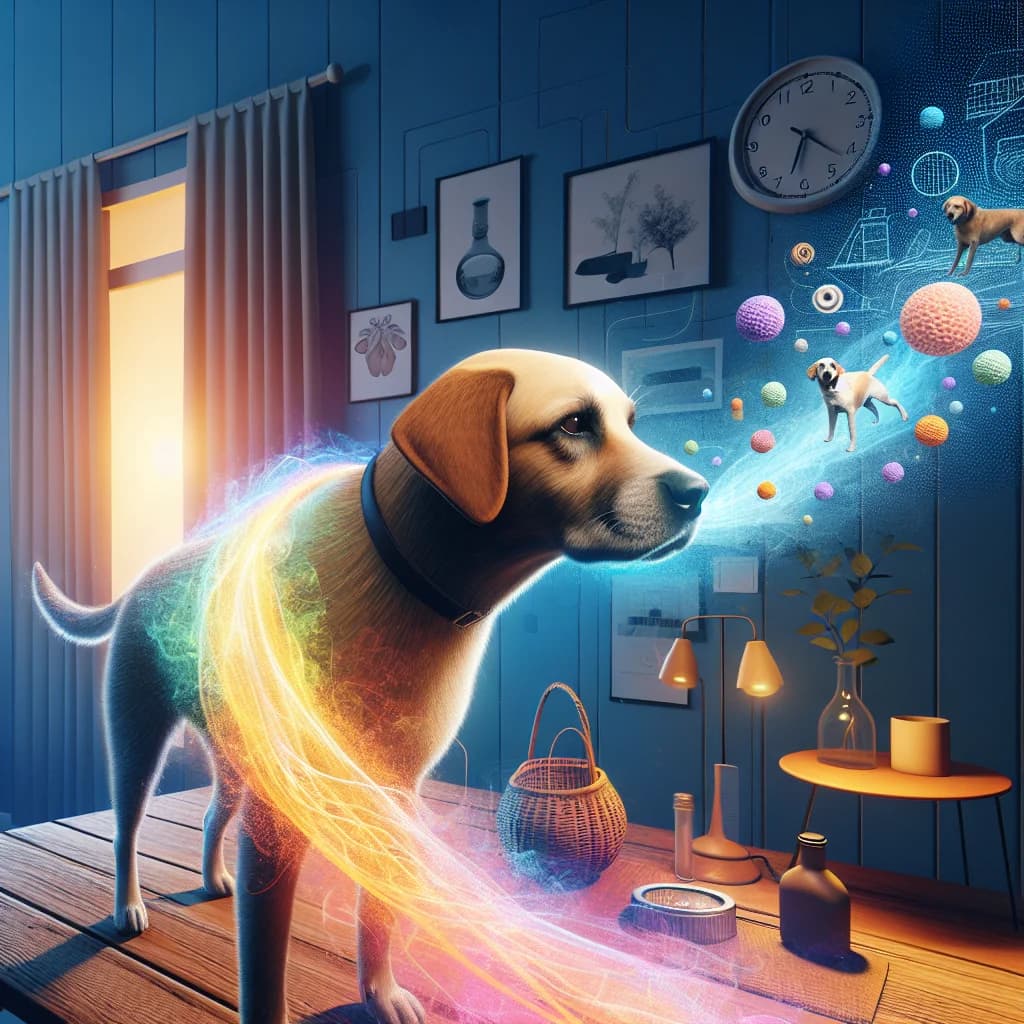 Why do pet dogs use the fading scent of their owners to predict when they will return home?