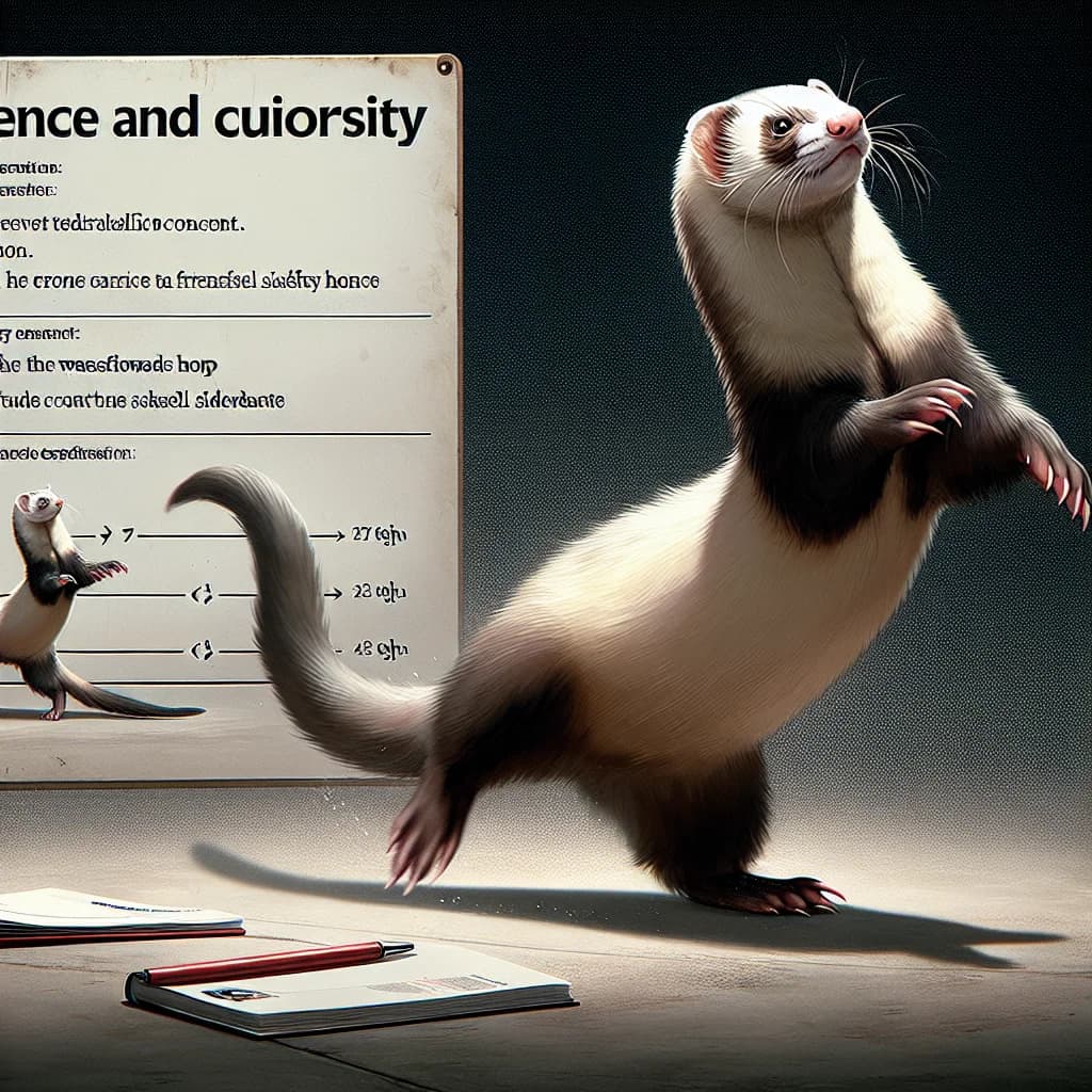 Why do pet ferrets perform a frantic sideways hop known as the weasel war dance when they are excited?