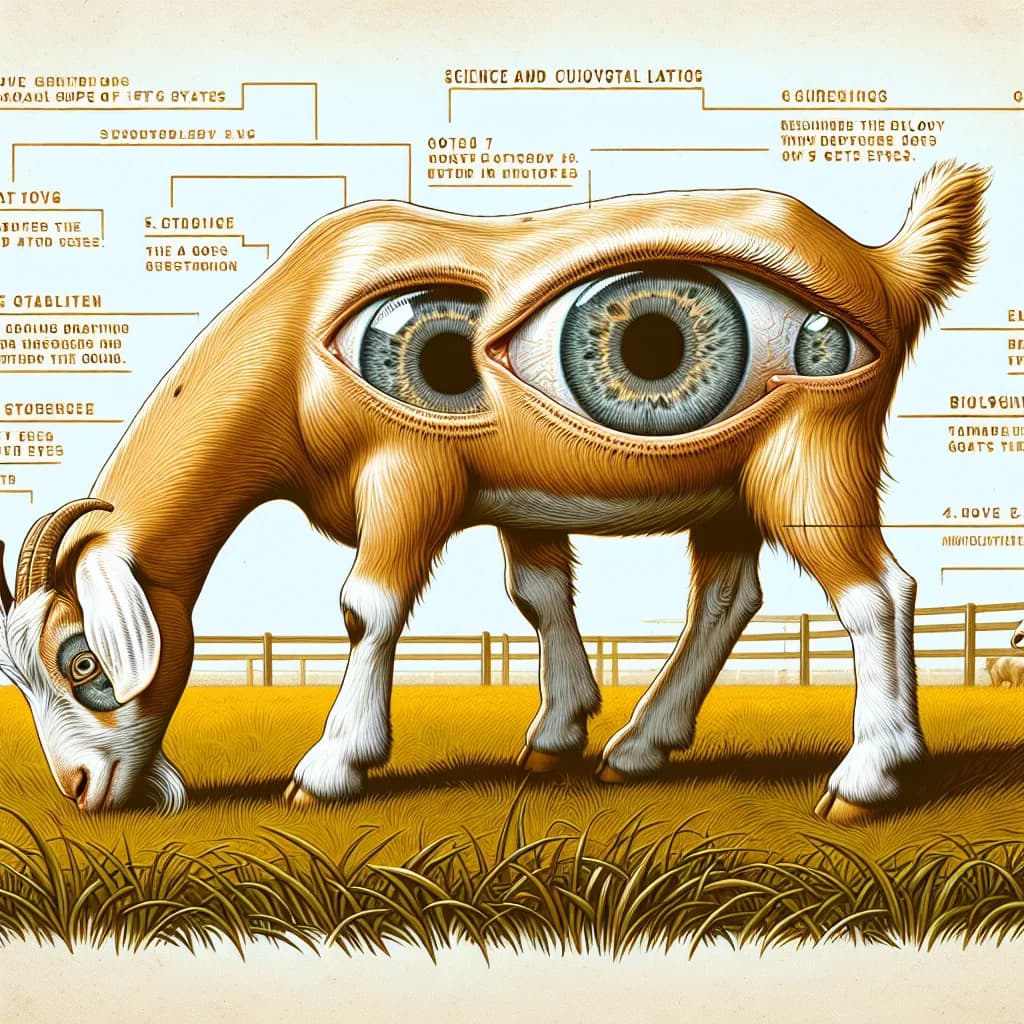 Why do pet goats have rectangular pupils that stay parallel to the ground even when they are grazing?