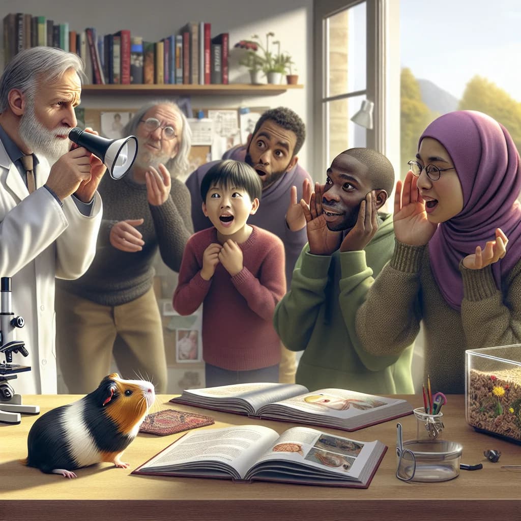 Why do pet guinea pigs make a loud whistling sound called wheeking to communicate with their human owners?