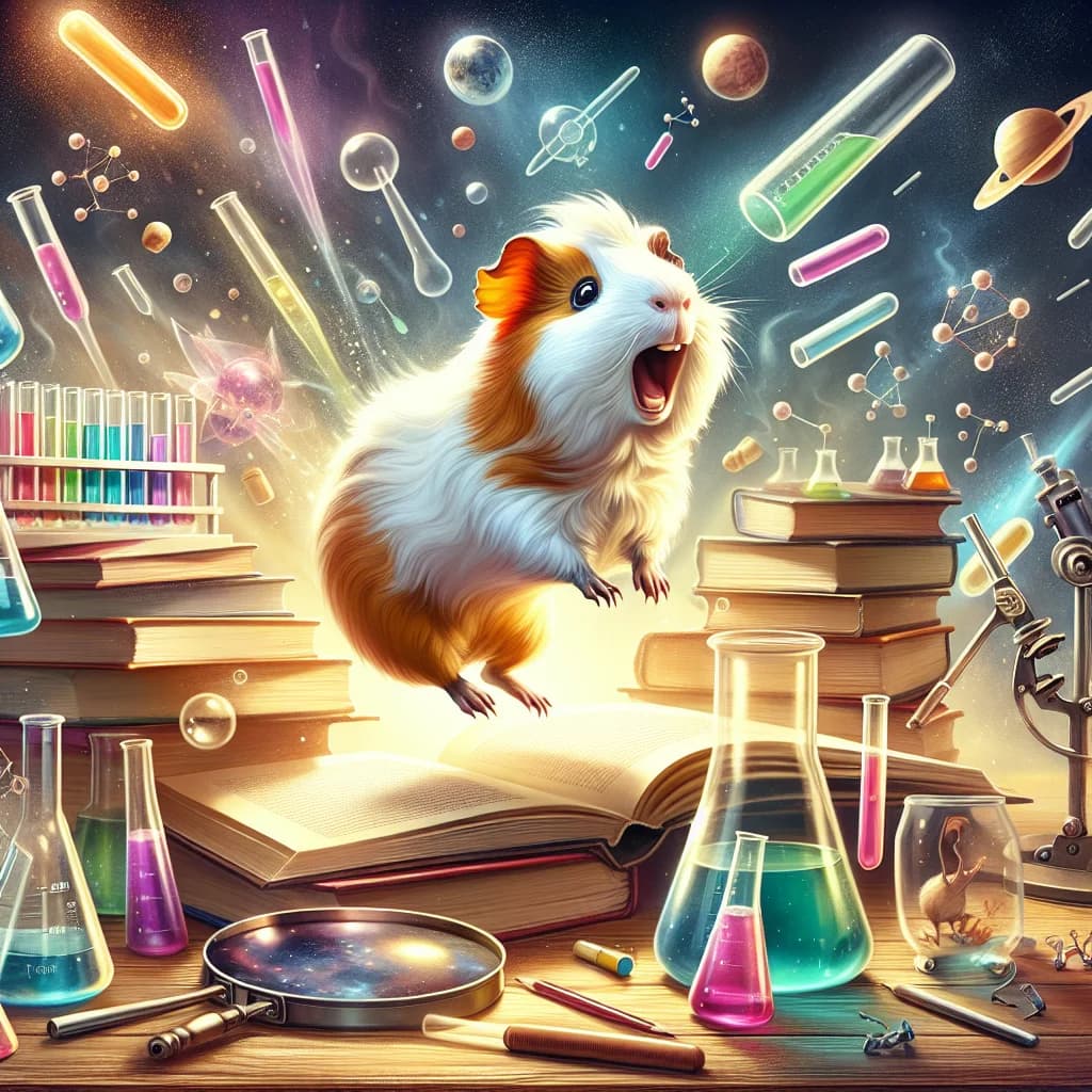 Why do pet guinea pigs perform a sudden jump and twist in the air known as popcorning when excited?