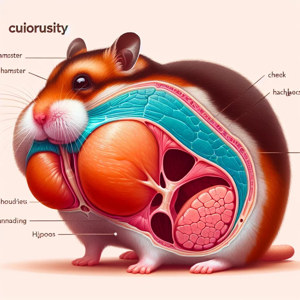 Why do pet hamsters possess specialized cheek pouches that can expand all the way back to their hip bones?