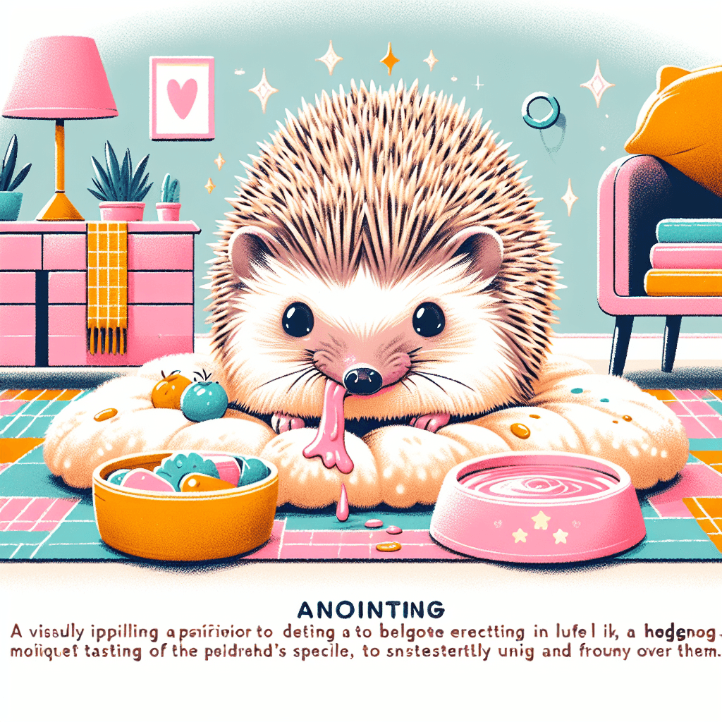 Why do pet hedgehogs spread a thick, frothy saliva over their spines after licking or tasting something new?