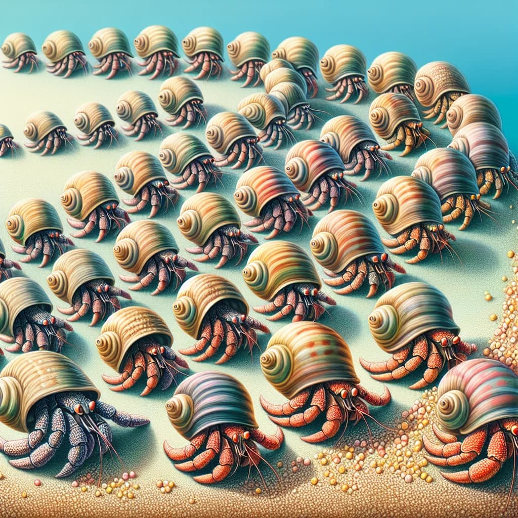 Why do pet hermit crabs form an orderly lineup called a vacancy chain to trade shells with each other?