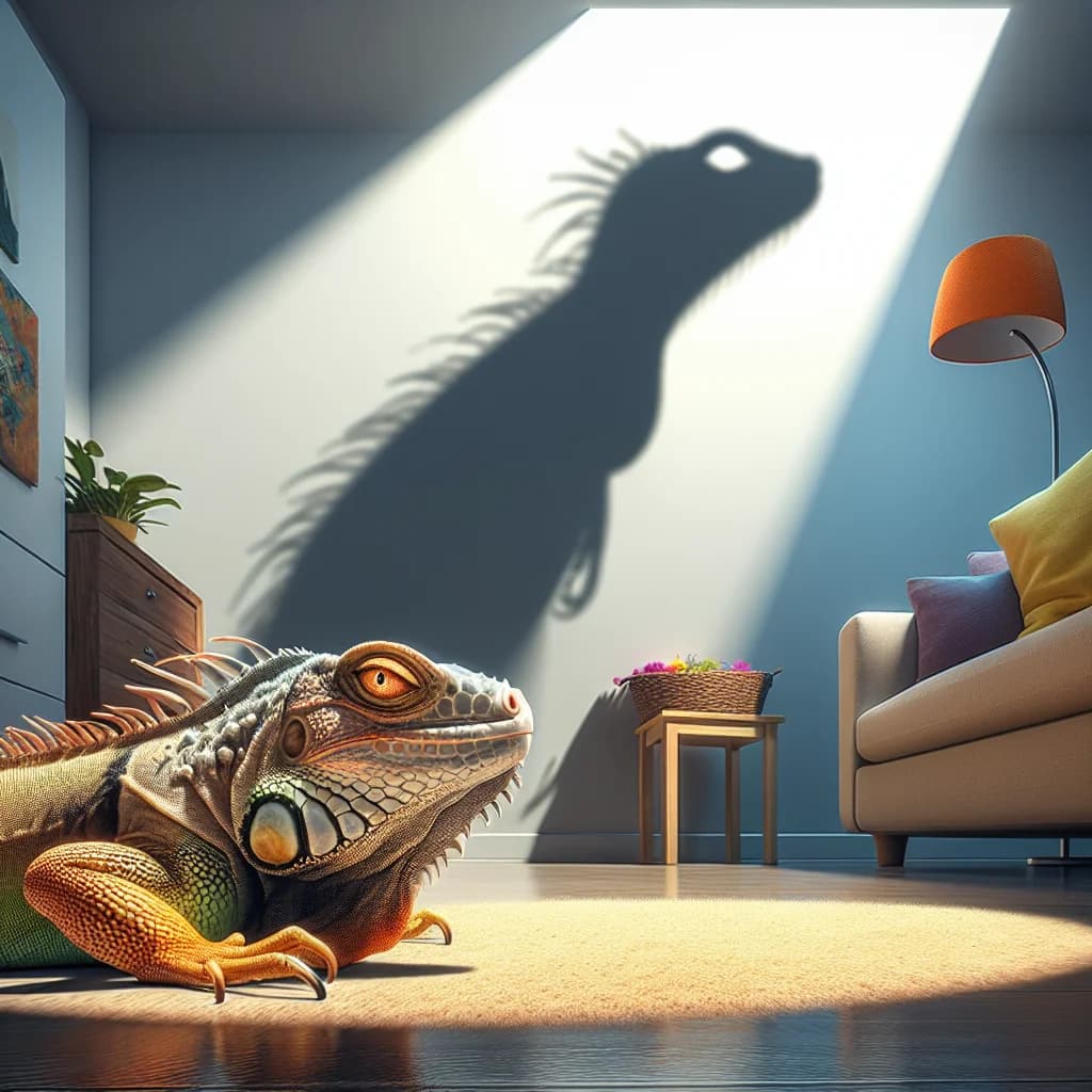 Why do pet iguanas have a functioning third eye on their heads to detect overhead predators?