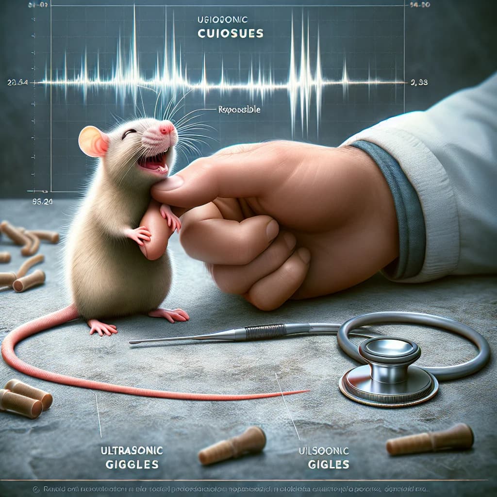Why do pet rats produce ultrasonic giggles that are the biological equivalent of human laughter when they are tickled?