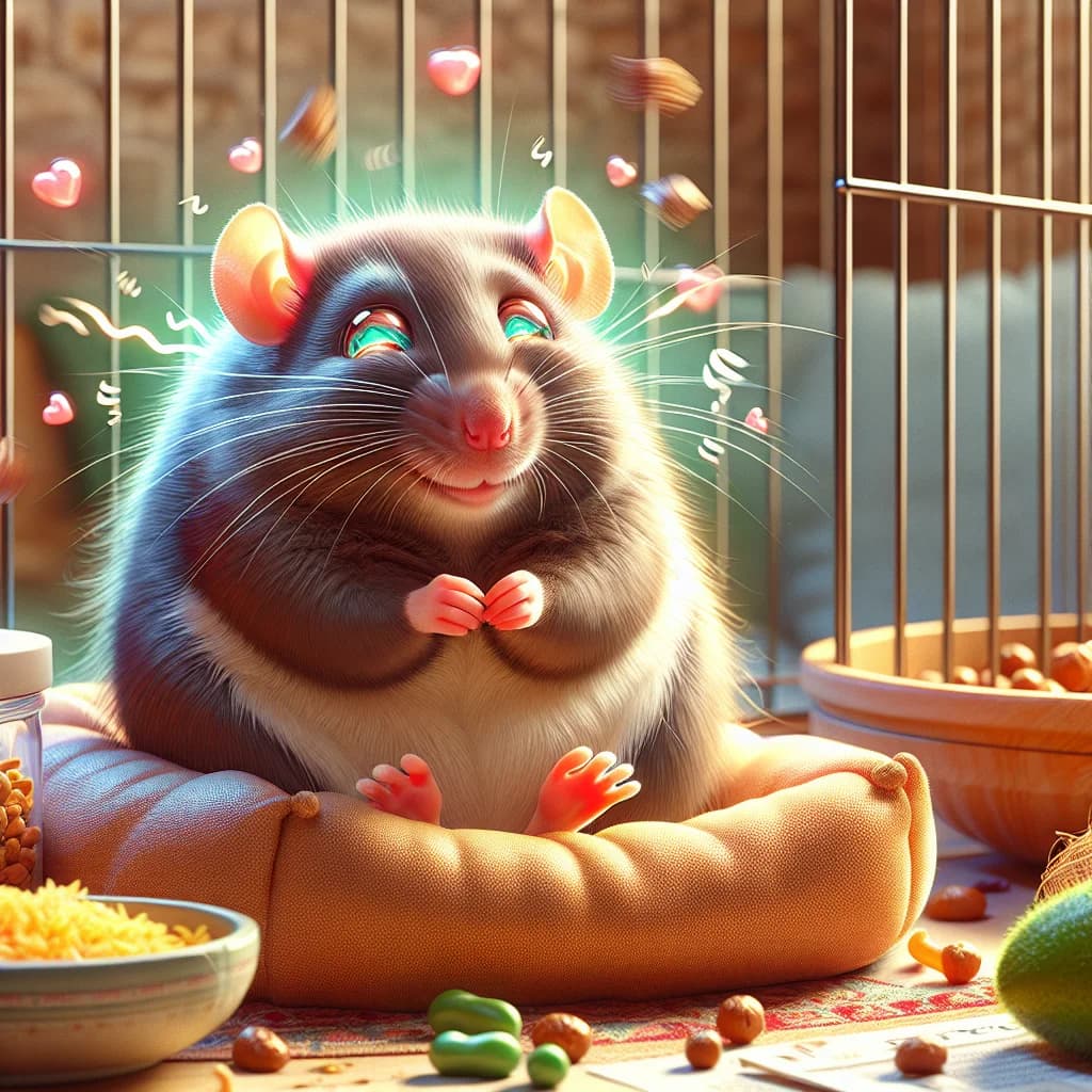 Why do pet rats vibrate their eyeballs in a behavior known as boggling when they feel extremely content?