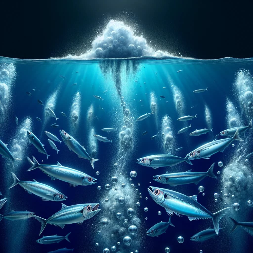 Why do schools of Atlantic herring use high-frequency bursts of underwater flatulence to communicate in the dark?