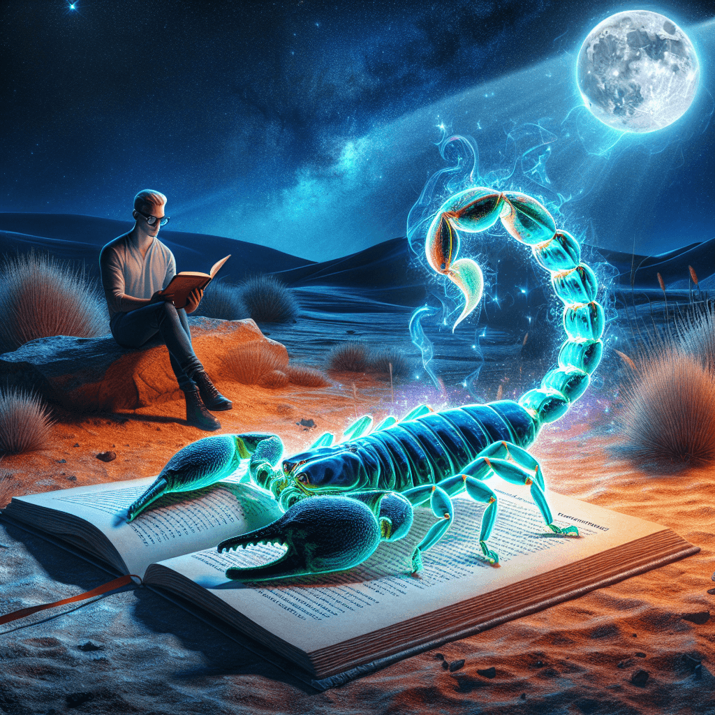 Why do scorpions glow a brilliant blue-green color under an ultraviolet light?