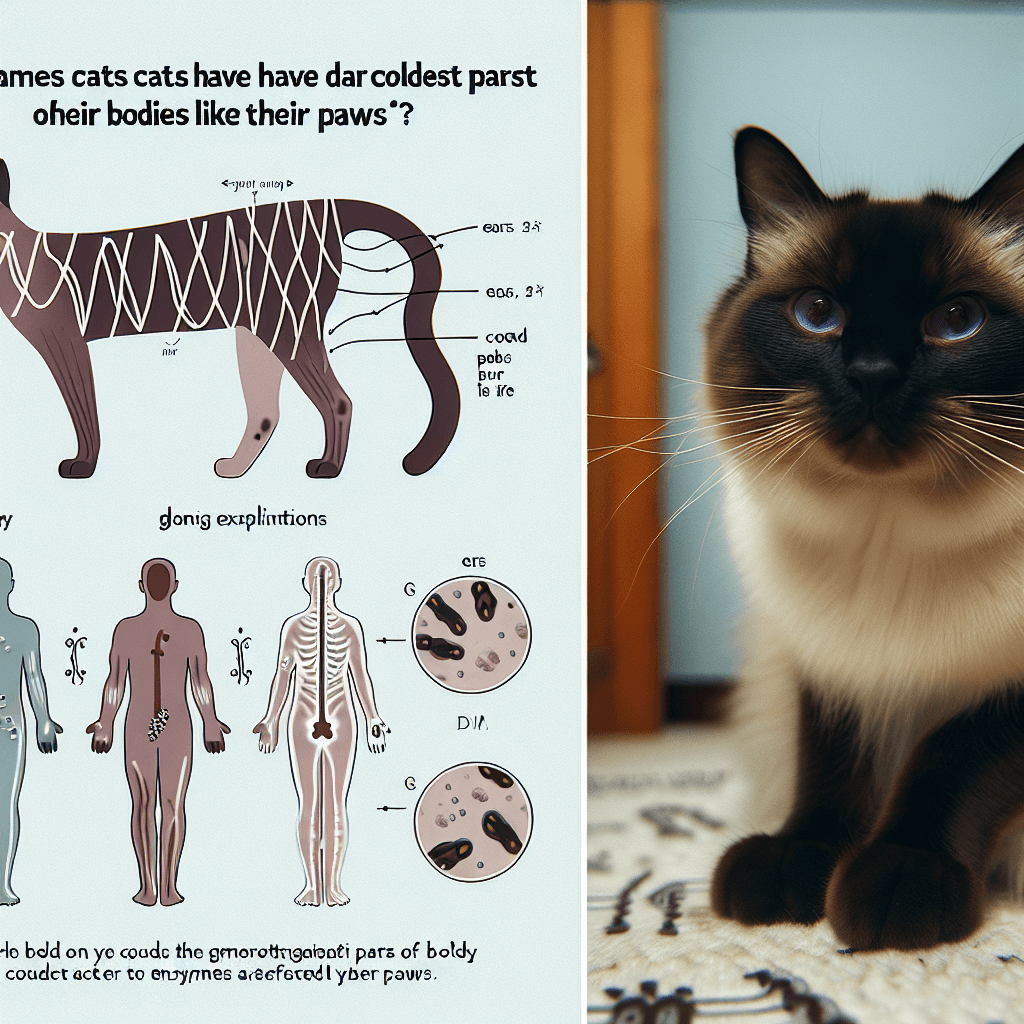 Why do Siamese cats have darker fur only on the coldest parts of their bodies like their paws?