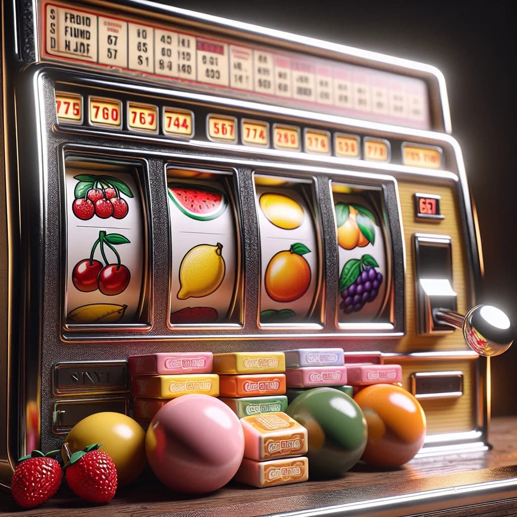 Why do slot machines use fruit symbols because they were originally designed to dispense fruit-flavored chewing gum?
