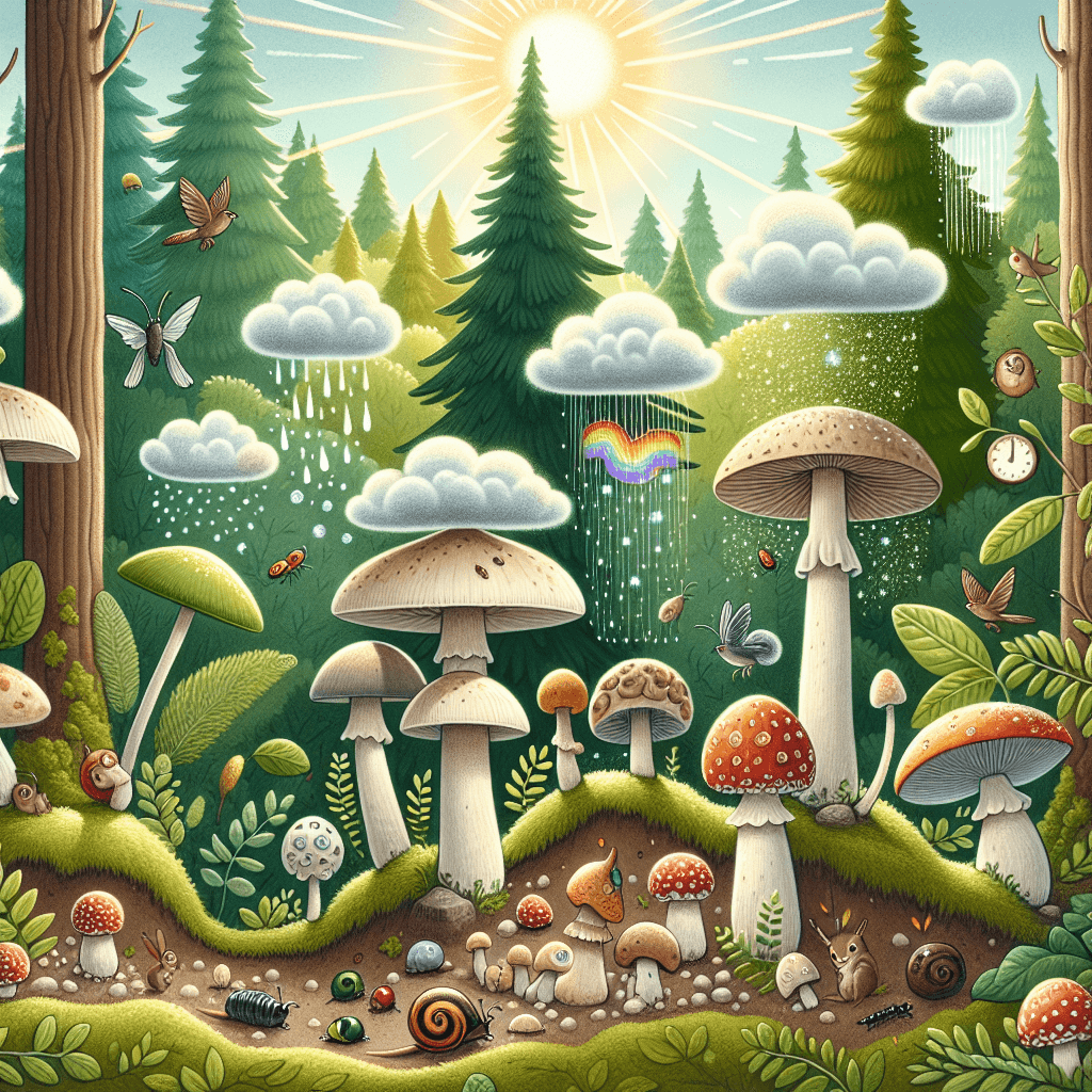 Why do some mushrooms create their own miniature weather systems?