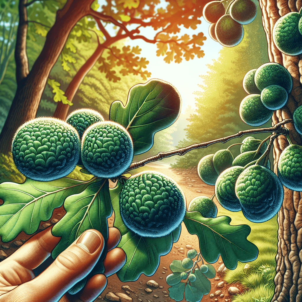 Why do some oak trees grow strange, perfectly round 'apples' on their leaves?