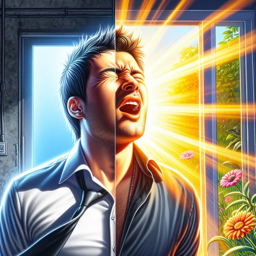 Why do some people experience a sudden uncontrollable sneeze when they step into bright sunlight?