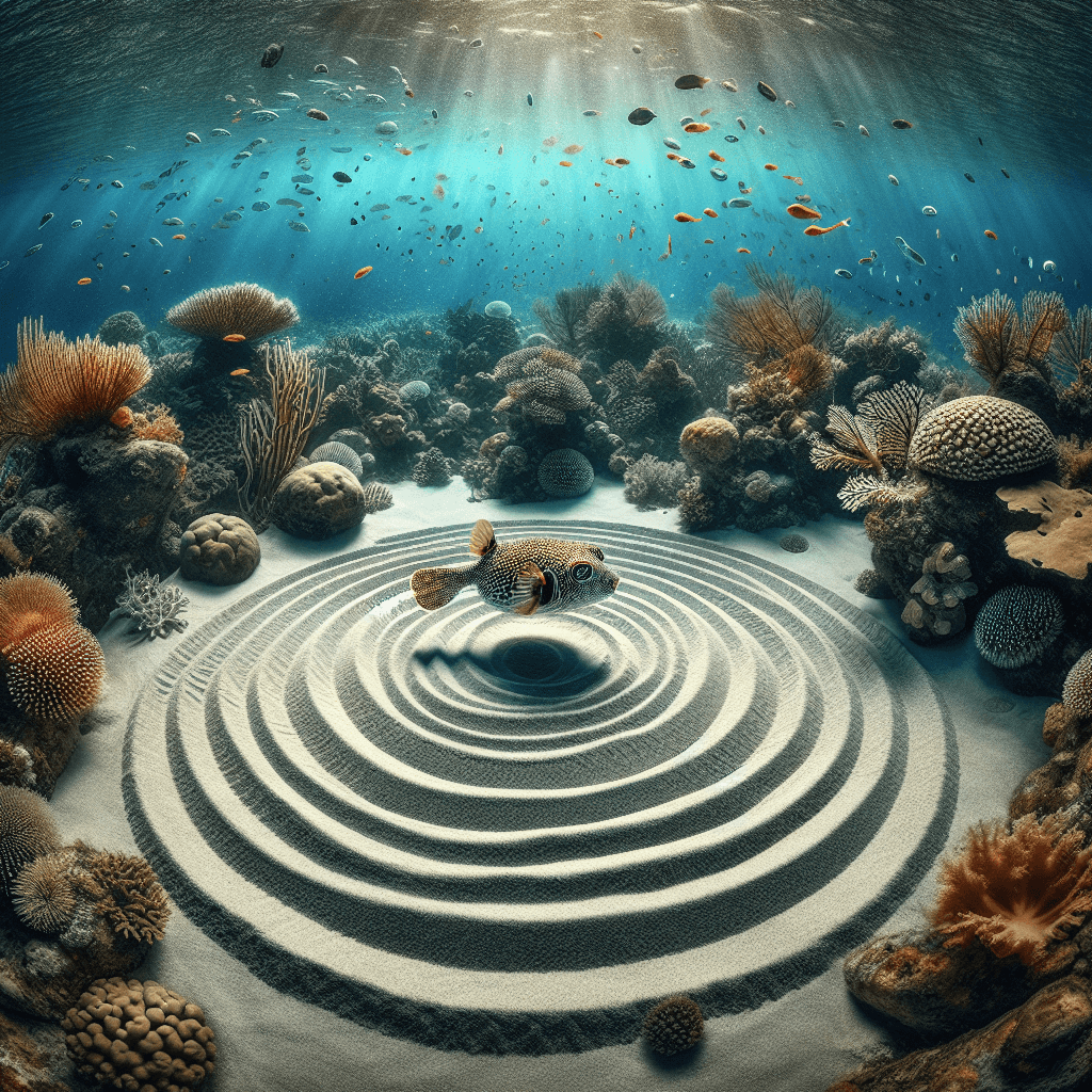 Why do some pufferfish create intricate, beautiful sand circles on the ocean floor?