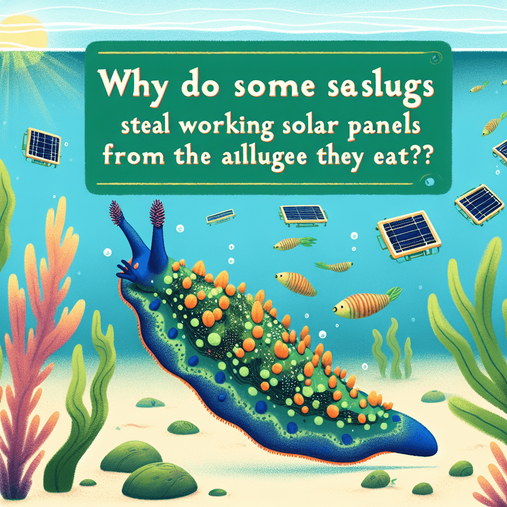 Why do some sea slugs steal working solar panels from the algae they eat?