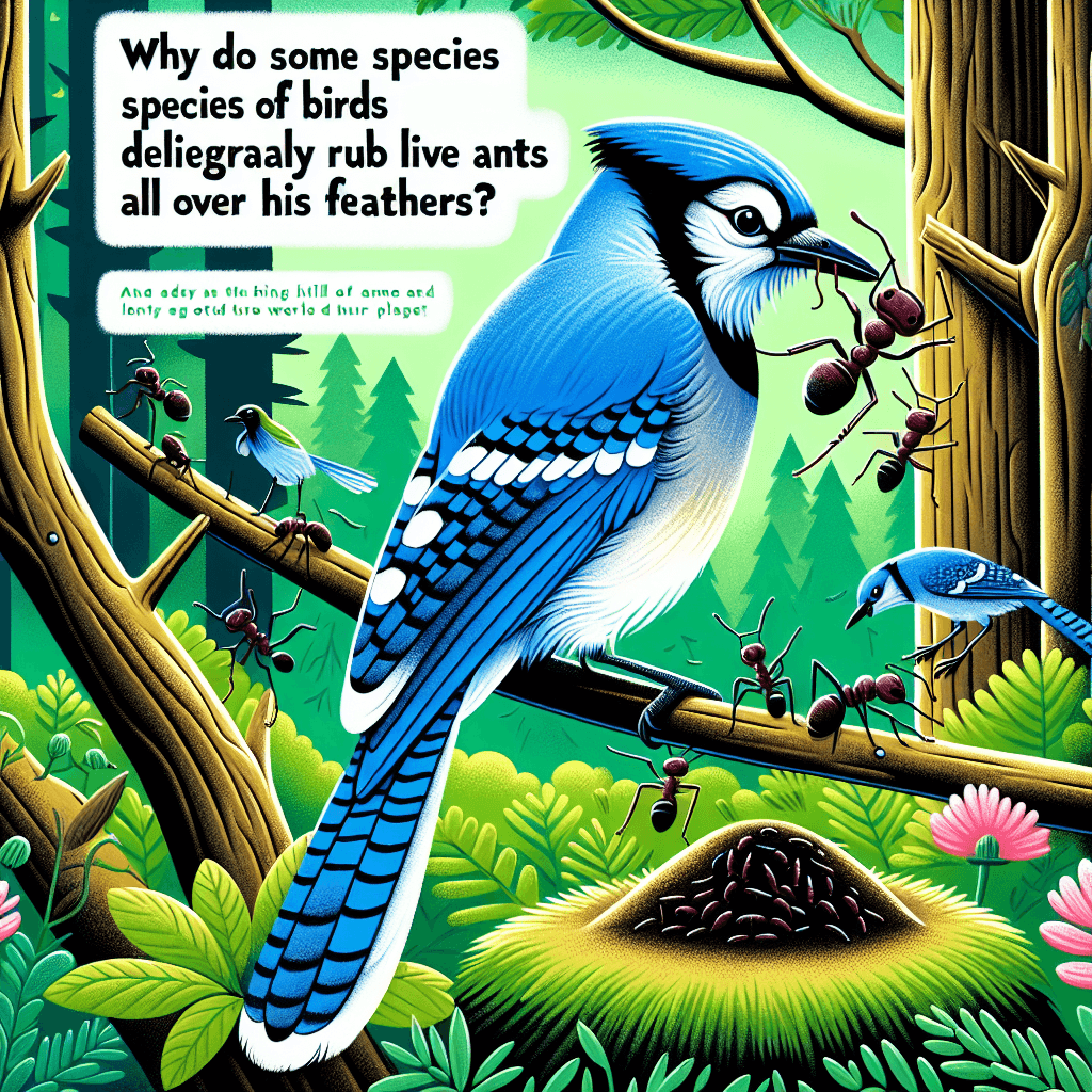 Why do some species of birds deliberately rub live ants all over their feathers