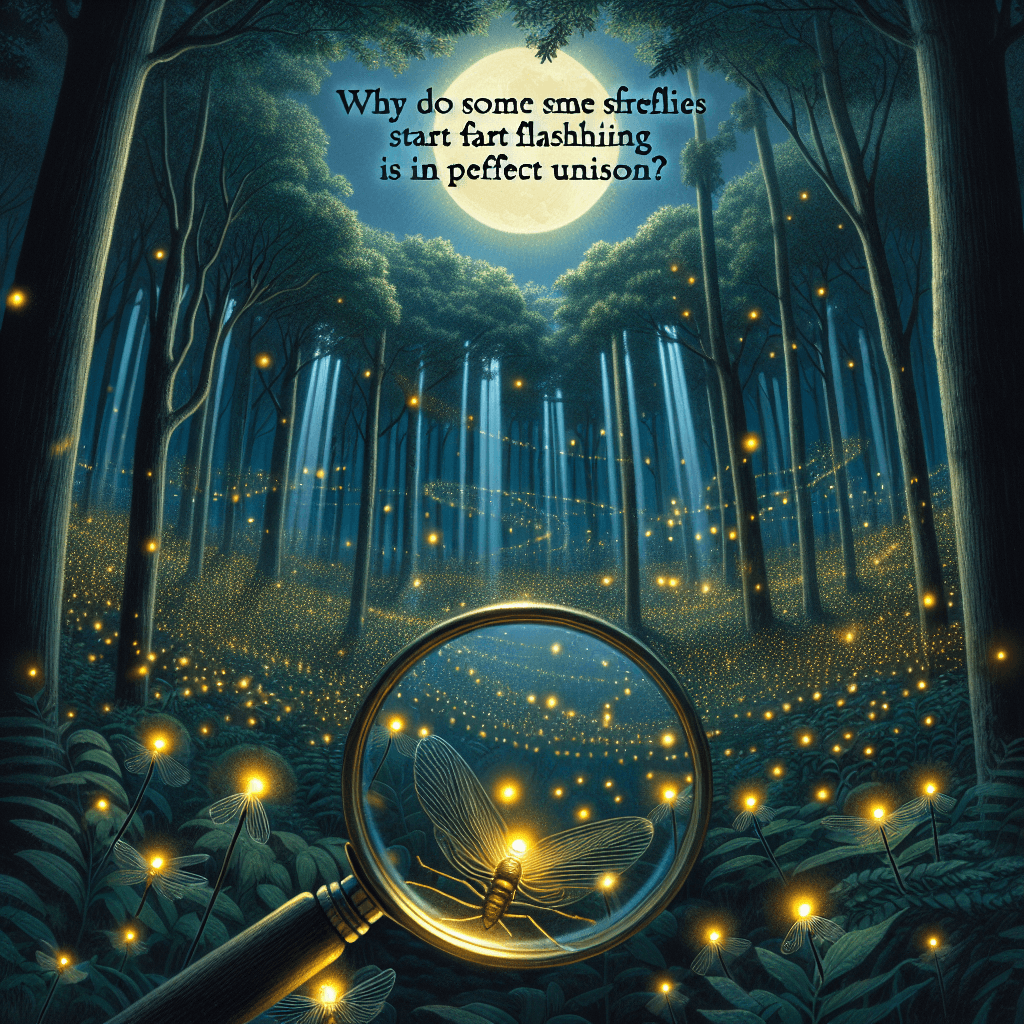 Why do some swarms of fireflies start flashing their lights in perfect unison?