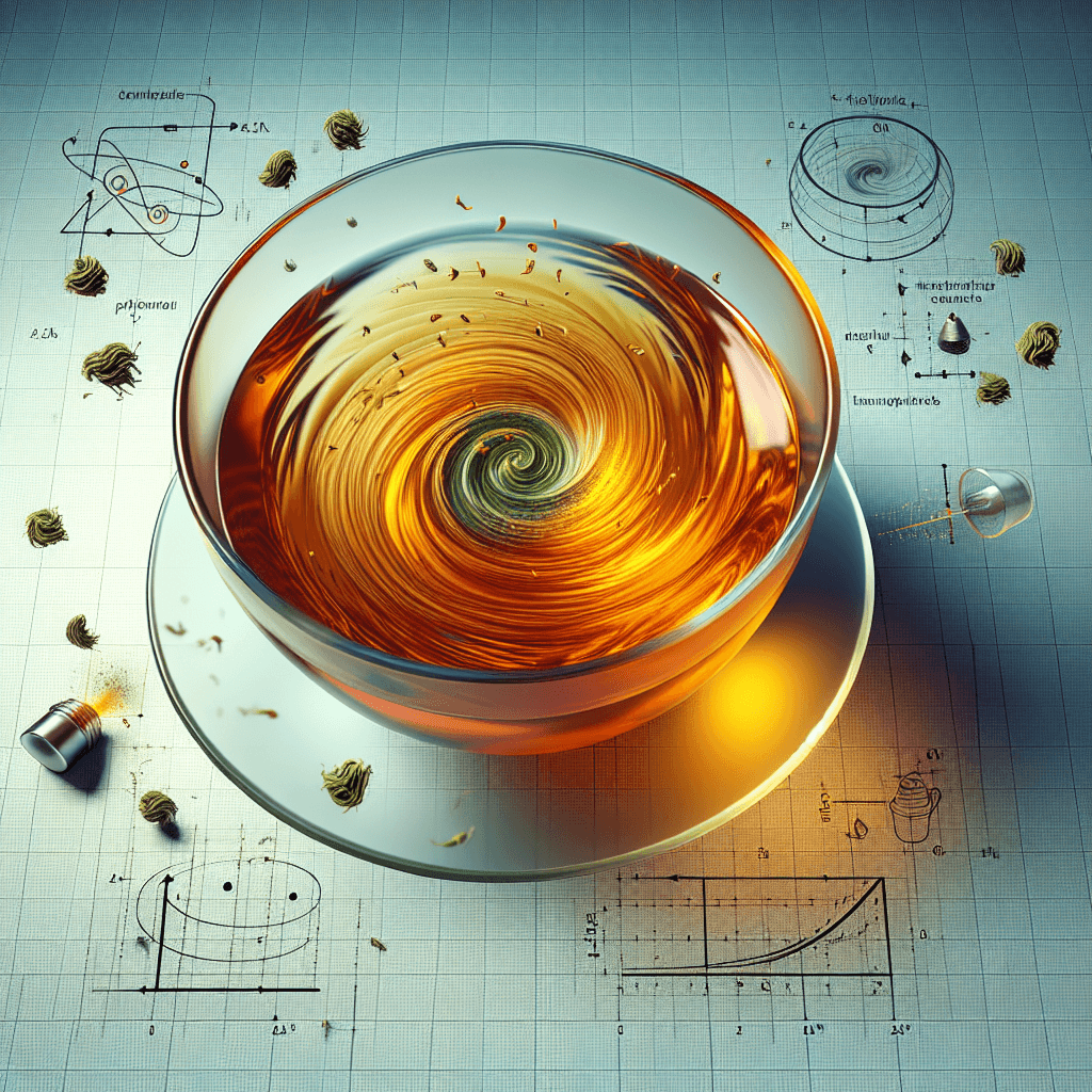 Why do stirred tea leaves collect in the middle instead of the outside?