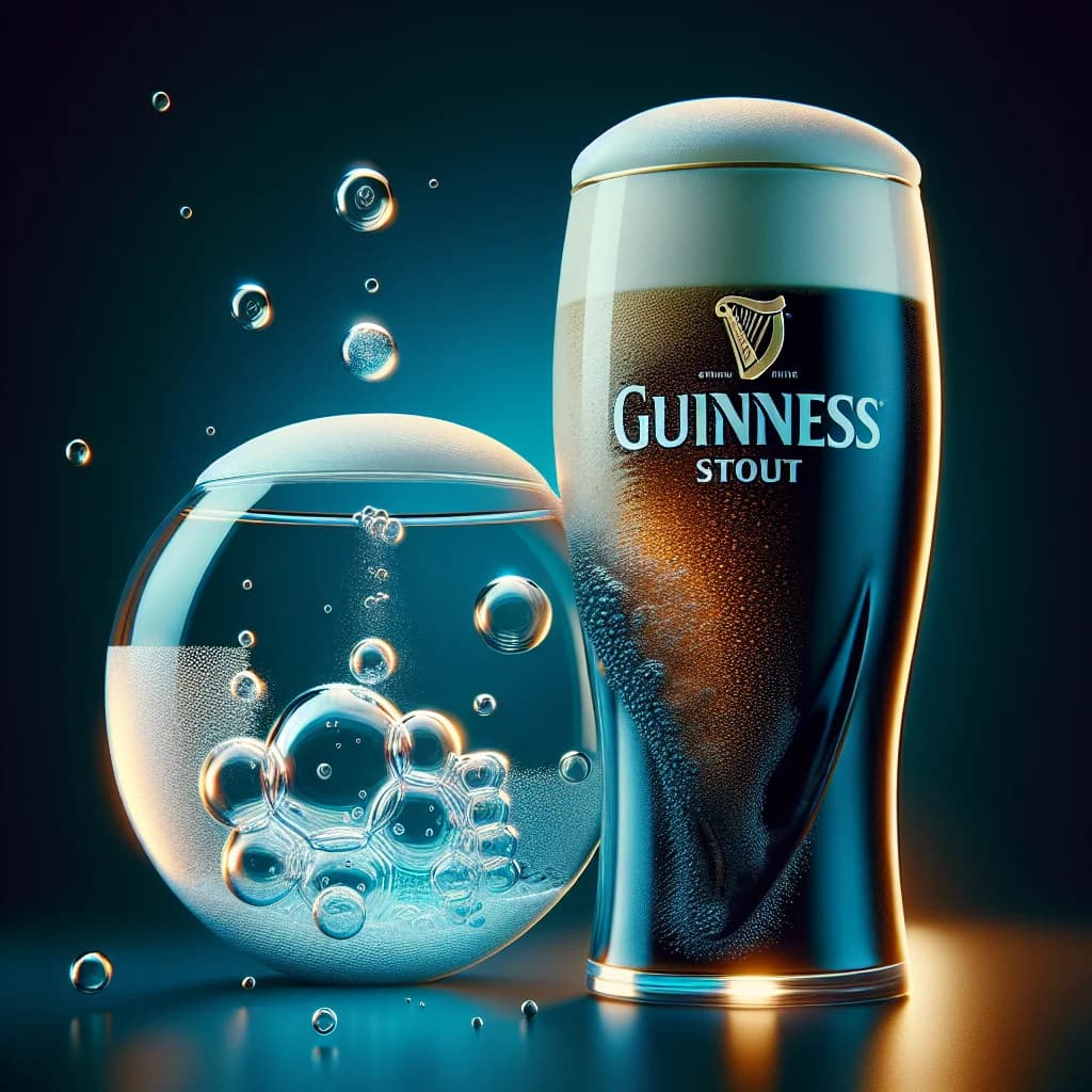 Why do the nitrogen bubbles in a glass of Guinness appear to sink instead of rising to the surface?