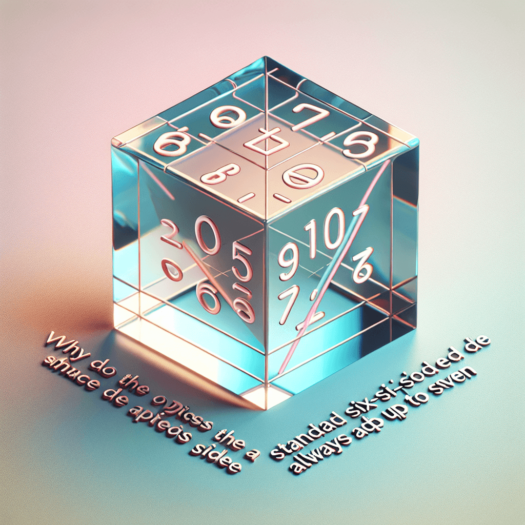 Why do the opposite sides of a standard six-sided die always add up to seven