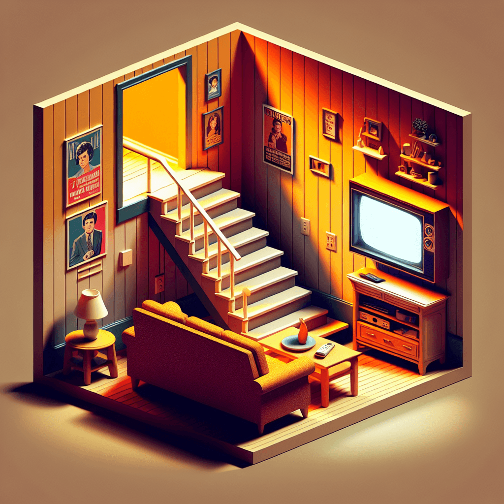 Why do TV sitcom living rooms often have stairs that seem to lead nowhere?