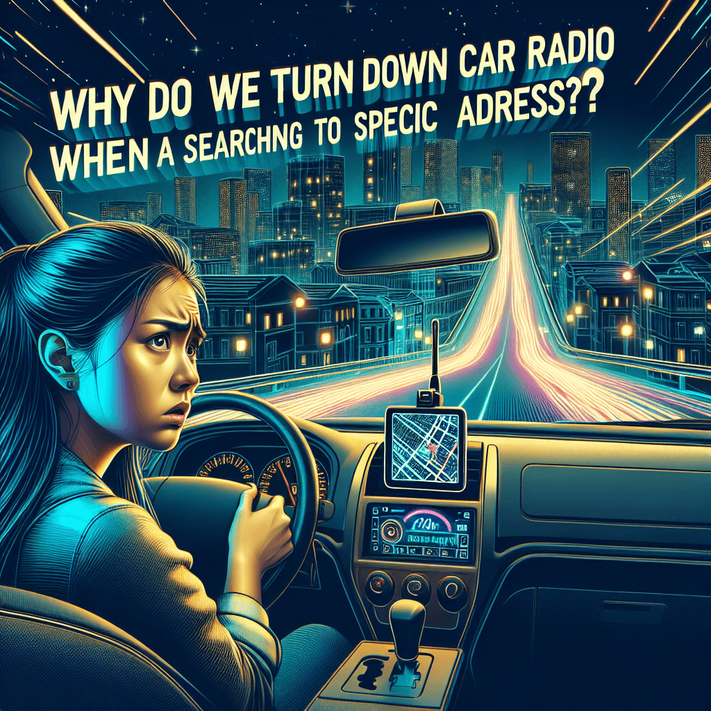 Why do we turn down the car radio when we are lost or searching for a specific address?