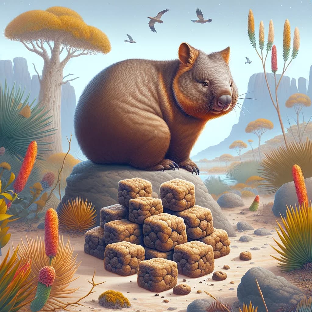 Why do wombats produce cube-shaped poop to keep it from rolling off the rocks they use to mark territory?