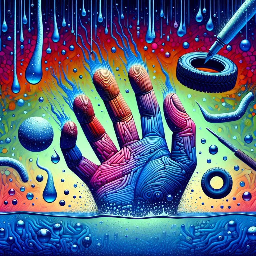 Why do your fingers prune in water to create specialized high-grip treads similar to a rain tire?