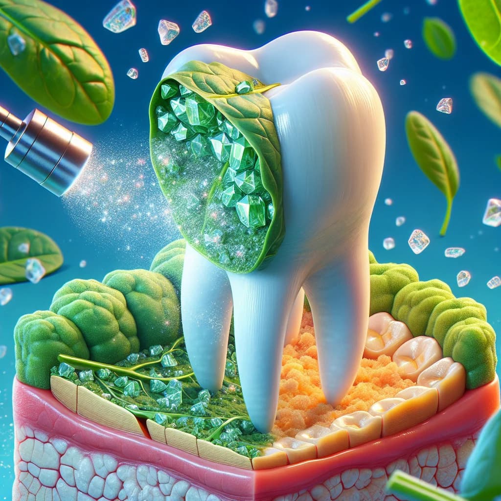 Why do your teeth feel strangely chalky or fuzzy after eating spinach due to oxalic acid crystals?